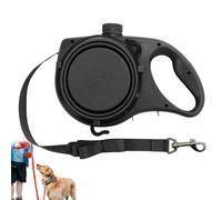 Retractable Dog Belt Plate and Water Bottle, 3-in-1 Hands-Free Leash w/Built-in Water Bottle & No-Spill Bowl - Foldable Design for Small to Large Dogs on-The-Go (Black)