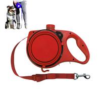 Retractable Dog Belt Plate and Water Bottle, 3-in-1 Portable Multifunctional Retractable Dog Leash with Built-in Water Bottle and Foldable Bowl, for Small, Medium, Large Dogs (Red)