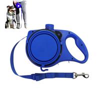 Retractable Dog Belt Plate and Water Bottle, 3-in-1 Portable Multifunctional Retractable Dog Leash with Built-in Water Bottle and Foldable Bowl, for Small, Medium, Large Dogs (Blue)