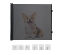 Retractable Dog Gate - No Drill Mesh Pet Safety Barrier for Stairs