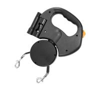 Retractable Dog Lead - 360-degree Rotatable Double Leash, Annti-slip Extension | Duaal -frree Tape System, One hand Brake Button, Weather-resistant with Alloy Hooks for Small Large Dogs