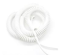 Rétractable Élastique Câble électrique extensible à ressort spiralé à 2 conducteurs, âme en cuivre 18 AWG, fil électrique blanc de 0,75 mm² Télescopique Bobine(Line Length 7.5 meters)