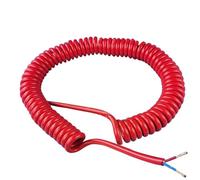Rétractable Élastique Câble électrique télescopique spiralé à ressort rouge 15 AWG, 2 conducteurs, extensible et rétractable Télescopique Bobine(Stretch 9 meters)