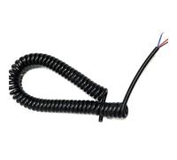 Rétractable Élastique Câble extensible télescopique spiralé noir à 3 conducteurs, calibre 15 AWG, 1,5 mm Télescopique Bobine(Stretch 13 meters)