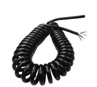 Rétractable Élastique Câble rétractable télescopique extensible de 5 mètres Câble spiralé extensible à 4 conducteurs à ressort Télescopique Bobine(17AWG 1mm2)