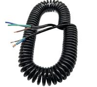 Rétractable Élastique Câble spiralé extensible de 10 mètres, câble à ressort à 3 conducteurs de 2,5 mm², diamètre extérieur de 60 mm, rallonge télescopique industrielle Télescopique Bobine