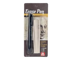 Retractable Eraser Pen | TPE, 5.3in Length, 3.8mm Refill | Automatic Art Eraser For Detail & Highlight | Artist, Student, Office, School Drawing Tool