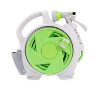 Retractable Garden Hose Reel - 7 Spray Modes | Wall Mount Rack For Car Wash | Durable Rubber Material | Portable Retractable Garden Hose Reel With 7-Pattern Spray Nozzle, Lockable Mount For Car Wash, Law