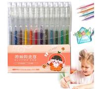 Retractable Glitter Gel Pen Set, Quick-Drying Sparkle Pen Set，12Pcs | Glitter Gel Pens,Vibrant Glitter Ink,Smooth Fine Point,Sparkle Art Pens,Vibrant Glitter Gel Pen Set for Journaling & Drawin