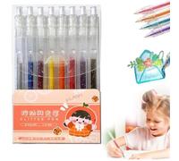 Retractable Glitter Gel Pen Set, Quick-Drying Sparkle Pen Set，8Pcs | Glitter Gel Pens,Vibrant Glitter Ink,Smooth Fine Point,Sparkle Art Pens,Vibrant Glitter Gel Pen Set for Journaling & Drawin