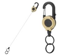Retractable Keychain Heavy Duty, Carabiner Keyring, Easy-pull Buckle Steel Wire Rope, Multi-functional Key Ring With Rebound, Badge Holder Keychain With Steel Cord For Outdoor Camping Hiking