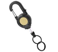 Retractable Keychain Heavy Duty, Carabiner Keyring, Easy-pull Buckle Steel Wire Rope, Multi-functional Key Ring With Rebound, Badge Holder Keychain With Steel Cord For Outdoor Camping Hiking