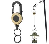 Retractable Keychain Heavy Duty - Carabiner Keyring for Men | Zinc Alloy Housing with Internal Steel Cord, Quick Access Tension Spring & Professional Grade Secure Attachment for Camping, Hiking