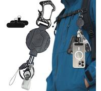 Retractable Keychains Carabiner, Anti-Theft Phone Tether, Drop-Proof Durable Clip, Spring Coil Design for Hiking, Travelling, Camping, Trekking, Outdoor Activities, 5.51 inches & 5.91 inches