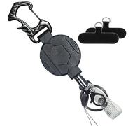 Retractable Keychains, Carabiner Clip with Anti-Theft Drop Protection 5.91 inches, Retractable Phone and ID Tether for Outdoor Hiking, Trekking, Mountaineering, Travel, Work Use