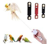 Rétractable Laisse pour Oiseaux, 2m Harnais pour Oiseaux avec 3 Tailles d'Anneaux de Pied Laisse pour Perroquet Kit d'Entraînement au vol en Plein Air pour Calopsittes Perruches (Blanc)