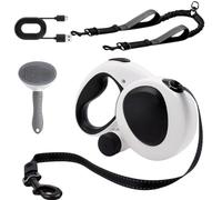 Retractable Leashes for Medium and Large Dogs Up to 50kg - Single Mode 5m & Double 5m+65cm, LED 155mAh, Brake Button at The Top, ABS+PC Heavy Duty Material, Safety Buckle & Door (M ， 10-30kg)