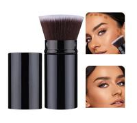 Retractable Makeup Brush - Portable Face and Foundation Tool, Soft Dense Bristles for Buffing Cream or Liquid Makeup, Cosmetic Accessory for Women Party Travel Stage Use, 3x10.3cm, 4.05x1.18 Inches