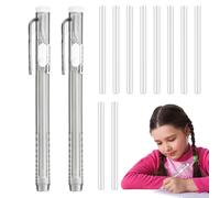Retractable Mechanical Eraser Pen - 5,3 x 0,4 in Mechanical Eraser | Funny Portable Pens Erasers with Grip | Pen Style Erasers with 10 Retractable Refills for Artists Drawing Painting