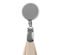 Retractable Metal Towel Clip, Non-Slip Wall Holder, 3.94x1.57x0.78 Inches Adhesive Design, Multifunction Mount with Grip, Kitchen Storage with Builds, Clips Accessories for Bathroom Bedroom & Cupboard