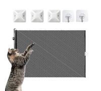 Retractable Pet Gate - Suction Cup Foldable Fence With Anti-Jump Design | Portable Adjustable Dog Cat Barrier 19.69x49.21 Inches | No-Drill Child-Proof Safety Gate | Perfect For Living Room Nursery De