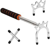 Retractable Pool Cue Stick With 3 Pieces Removable Deck Head (Top + Bottom + Cross) Pool Cue Accessory For Pool Table,Snooker,Games,Competition (Silver)