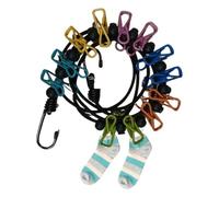 Retractable Travel Clothesline - Portable Drying Rope With 12 Clips | Portable Laundry Line, Adjustable Clothing Rope | Compact Drying System with Non Slip Buckles for Bathroom Camping RV Road