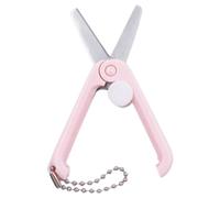 Retractable Travel Scissors - 7.1x5.3x1cm Slim Foldable Clip, Durrable ABS Frame Precision Blade, Safety Shear with Built-In Key Holder | Multipurpose Compact Tool for Backpack Purse Office Home Trips