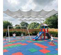 Rétractable Vague Toile 60 x 250 cm Protection UV, Anti-Déchirure, Coupe-Vent, Imperméable Voile Ombrage avec Cordes pour Terrasse Jardin, Gris Clair