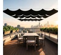 Rétractable Vague Toile 80 x 100 cm Protection UV, Anti-Déchirure, Coupe-Vent, Imperméable Filet Ombrage Pergola avec Cordes pour Jardin, Terrasse, Noir