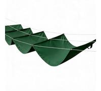 Rétractable Vague Toile d'ombrage 150 x 275 cm Protection UV, Anti-Déchirure, Coupe-Vent, Imperméable Filet Ombrages avec Cordes pour Jardin, Terrasse, Vert Foncé