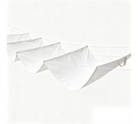 Rétractable Vague Toile d'ombrage 275 x 1275 cm Protection UV, Anti-Déchirure, Coupe-Vent, Imperméable Filet Ombrages avec Cordes pour Jardin, Terrasse, Blanc
