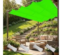 Rétractable Vague Toile d'ombrage 330 x 250 cm Imperméable Respirante Toile Tendue 180G M² avec Œillets D et Cordes Voile d'ombrage Imperméable pour Patio Extérieur Jardin, Vert Clair