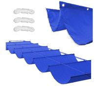 Rétractable Vague Toile D'ombrage Rectangulaire Imperméable Bâche dombrages Filet D'ombrage Bâche Ombrage Protection UV Solaire pour Jardins Balcons Terrasse Pergola Crème (Blue,1x8M)