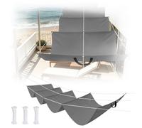 Rétractable Vague Toile-Ombrage 0.75 x 1.7 m Imperméable, Protection UV, Protection Solaire, Indéchirable, Pergola de Rechange avec Œillets et Corde, pour Patio Extérieur, Gris Foncé