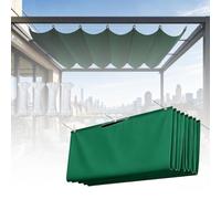 Rétractable Vague Toile Ombrage 185 x 220 cm avec Œillets et Corde, Rectangulaire Protection UV Solaire Extérieur Vague Voile d'ombrage Rétractable pour Jardins Pergola, Vert Foncé
