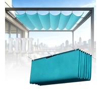 Rétractable Vague Toile Ombrage 185 x 260 cm Protection Solaire Anti-UV et Indéchirable y Compris Cordes de Fixation Rétractable Vague Voile-D'Ombrage pour Jardins Pergola, Bleu Ciel