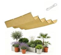 Rétractable Vague Voile-D'Ombrage 0.8 x 3.3 m Rectangulaire Imperméable Anti-UV et Indéchirable Contre Le Vent Toile d'ombrage Ajourée pour Patio Jardin Terrasse, Jaune Sable
