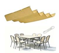 Rétractable Vague Voile d'ombrage 1.6 x 4.6 m Rectangulaire Imperméable Anti-UV et Indéchirable Contre Le Vent Voiles d'ombrage Filet pour Patio Jardin Terrasse, Jaune Sable