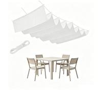 Rétractable Vague Voile-D'Ombrage 130 x 410 cm Rectangulaire Imperméable Anti-UV et Indéchirable Contre Le Vent Toile d'ombrage Rectangulaire pour Patio Jardin Terrasse, Blanc