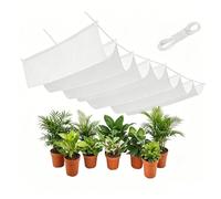 Rétractable Vague Voile-D'Ombrage 140 x 200 cm Rectangulaire Imperméable Anti-UV et Indéchirable Contre Le Vent Voiles d'ombrage Filet d'ombrage pour Patio Jardin Terrasse, Blanc
