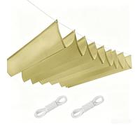 Rétractable Vague Voile-D'Ombrage 1400 x 1450 cm Rectangulaire Imperméable Anti-UV et Indéchirable Contre Le Vent Toile d'ombrage Voile Ombrage pour Patio Jardin Terrasse, Jaune Sable