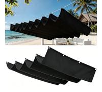 Rétractable Vague Voile-D'Ombrage 2.6 x 4.5 m Rectangulaire Imperméable Anti-UV et Indéchirable Contre Le Vent Toile Ombrage Extérieur pour Patio Jardin Terrasse, Noir
