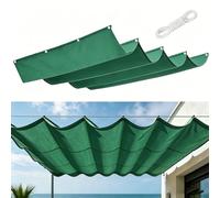 Rétractable Vague Voile-D'Ombrage 2 x 2 m Rectangulaire Imperméable Anti-UV et Indéchirable Contre Le Vent Rétractable Voile Ombrage Vague pour Patio Jardin Terrasse, Vert