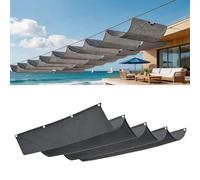 Rétractable Vague Voile-D'Ombrage 210 x 250 cm Rectangulaire Imperméable Anti-UV et Indéchirable Contre Le Vent Voile D’Ombrage Rectangulaire pour Patio Jardin Terrasse, Gris Foncé