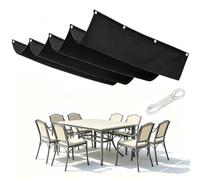 Rétractable Vague Voile d'ombrage 3.2 x 4.2 m Rectangulaire Imperméable Anti-UV et Indéchirable Contre Le Vent Toile d'ombrage Tissu pour Patio Jardin Terrasse, Noir