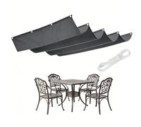 Rétractable Vague Voile-D'Ombrage 510 x 700 cm Rectangulaire Imperméable Anti-UV et Indéchirable Contre Le Vent Bâche Ombrage Filet Ombrage pour Patio Jardin Terrasse, Gris Foncé