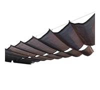 Rétractable Vague Voile D'ombrage，Kit Voile d'Ombre Rétractable Ondulée，HDPE Toit Couverture D'ombre，Résistant UV & Intempéries,Kit Complet pour Terrasse,Patio,Jardin(W3*L15m/W9.84*L49.21ft)