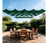 Rétractable Vague Voile Ombrage 280 x 600 cm Protection UV, Anti-Déchirure, Coupe-Vent, Imperméable Voile Ombrage avec Cordes pour Jardin, Terrasse, Vert Foncé