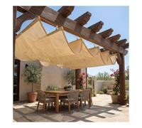 Rétractable Vague Voile Ombrage ，Rectangulaire Toile D'ombrage Filet D'ombrage Bâche Ombrage Protection UV Solaire ， Kit d'installation Inclus，Personnalisables(W3*L6m/W9.84*L19.68ft)